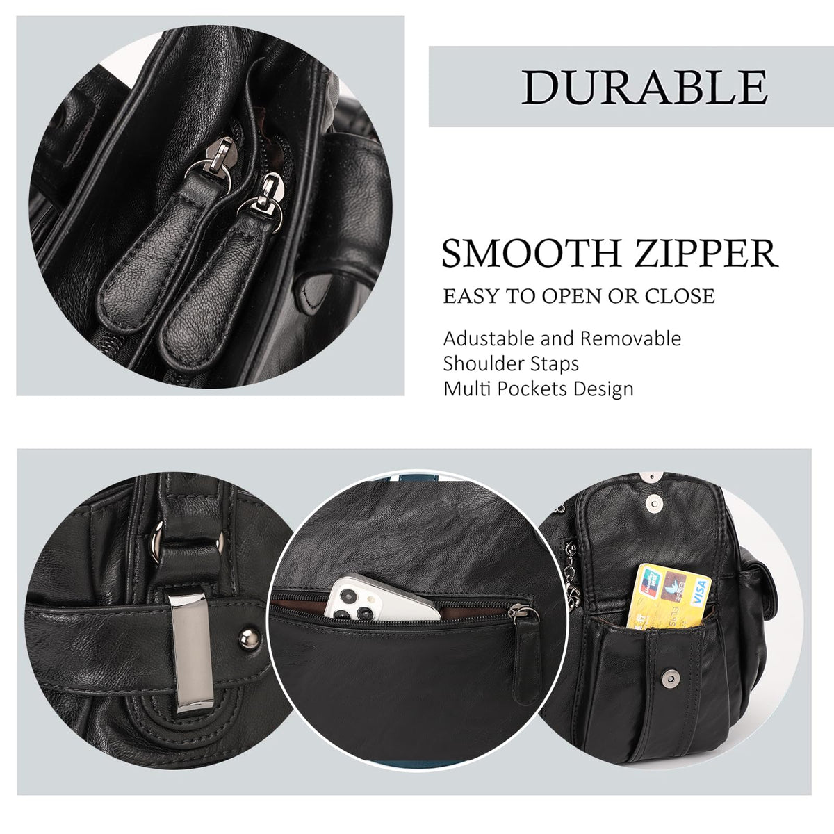 Purses and Handbags for Women Large Hobo Shoulder Bags Soft PU Leather Multi-Pocket Tote Bag