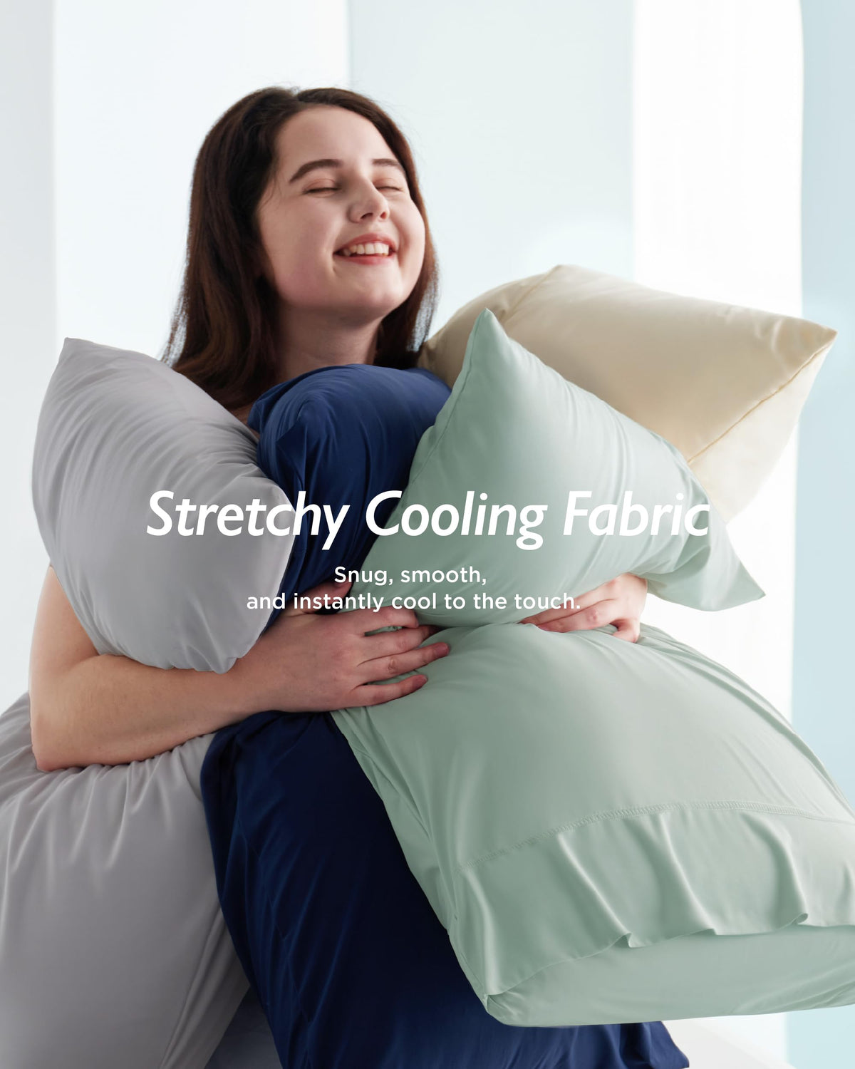 Breescape Cooling Pillow Cases King Size - BlendTek™ Dry & Cool Technology for Hot Sleepers and Night Sweats, Ultra Soft & Smooth Pillowcases for Hair & Skin Care, Set of 2, 20" x 36", Misty Gray