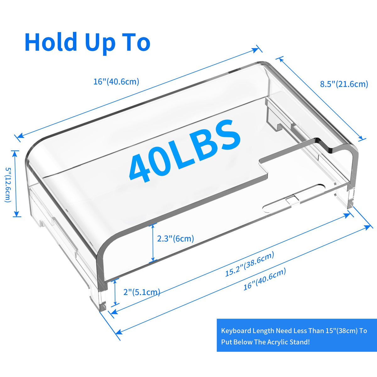 Beimu Acrylic Monitor Stand Riser Acrylic Laptop Stand Clear Computer Stand Laptop Riser with Storage Desk Organizer Accessories for Home and Office