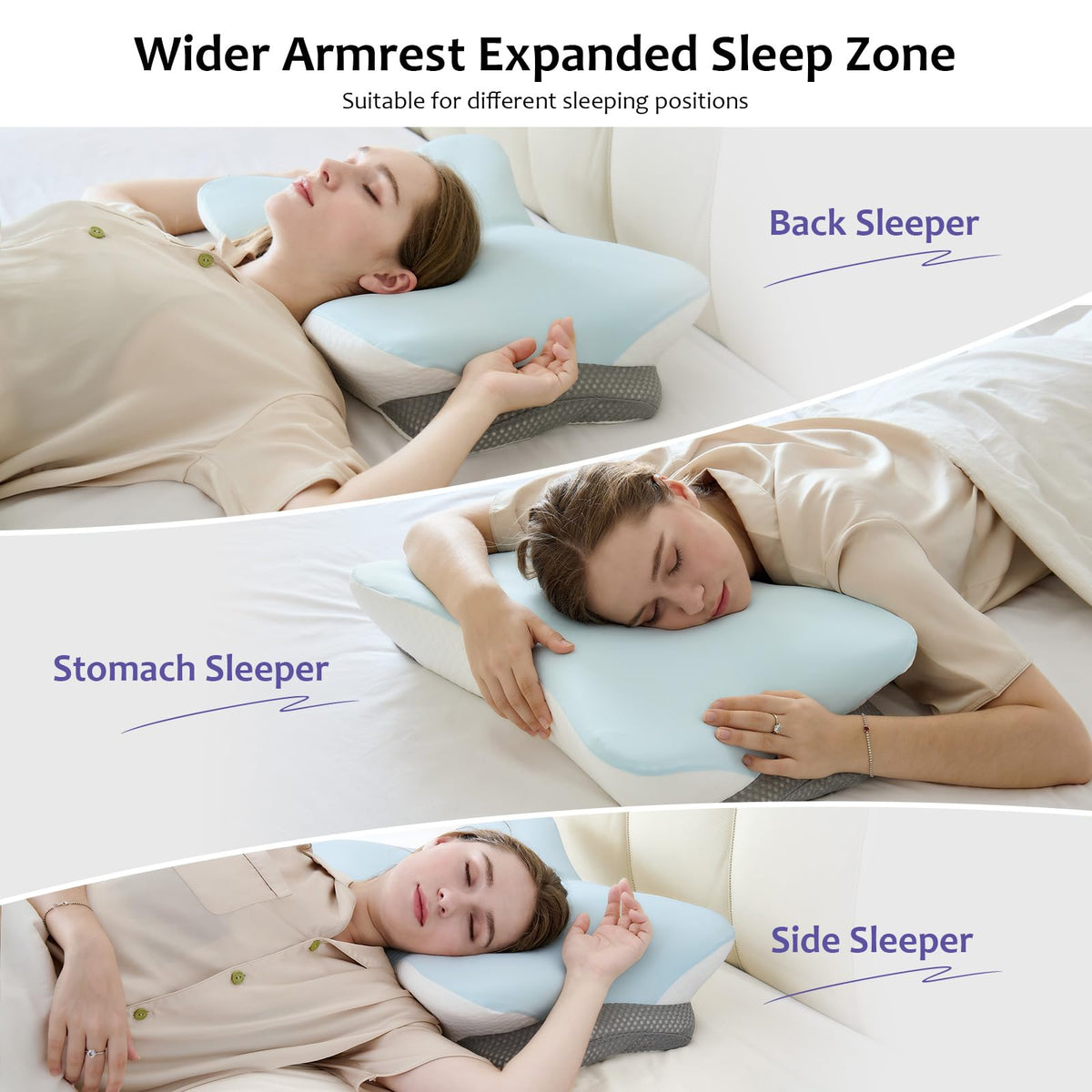 SUBCULTUREPICK Cervical Pillow for Neck and Shoulder,Contour Memory Foam Pillows,Ergonomic Neck Support Pillow for Pain Relief, Side Back Stomach Sleepers with Pillowcase