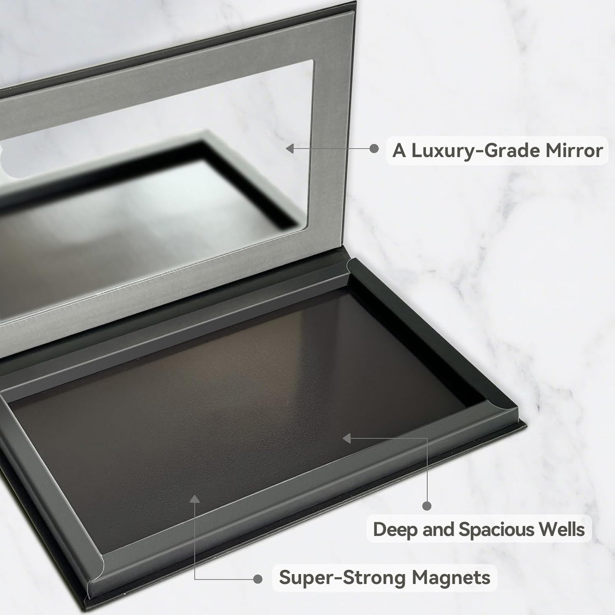 Magnetic Empty Eyeshadow Palette, Makeup Pans Organizer With Mirror Inside, 3D Frosted Finish Art Paper Palette (Cosmic Mystery)