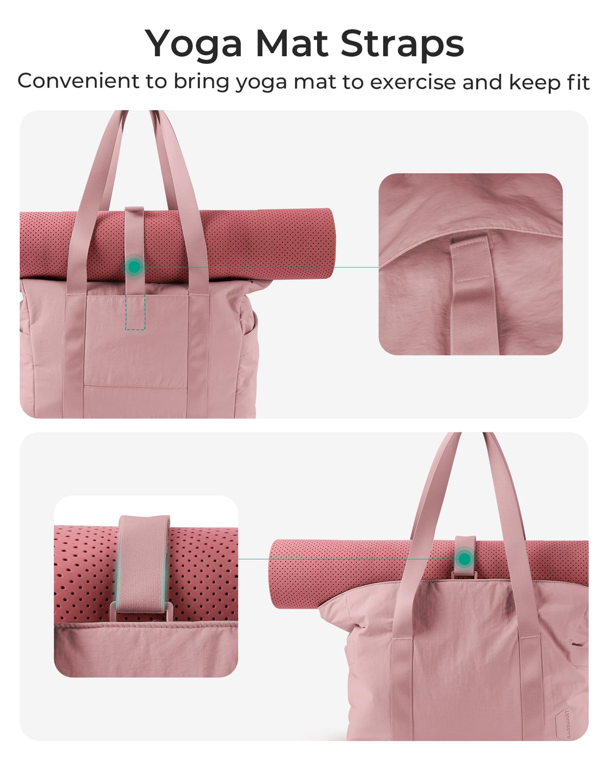 BAGSMART Tote Bag for Women with Zipper, Gym tote with Compartments, Work Tote Nurse Dance Yoga Bag for Travel