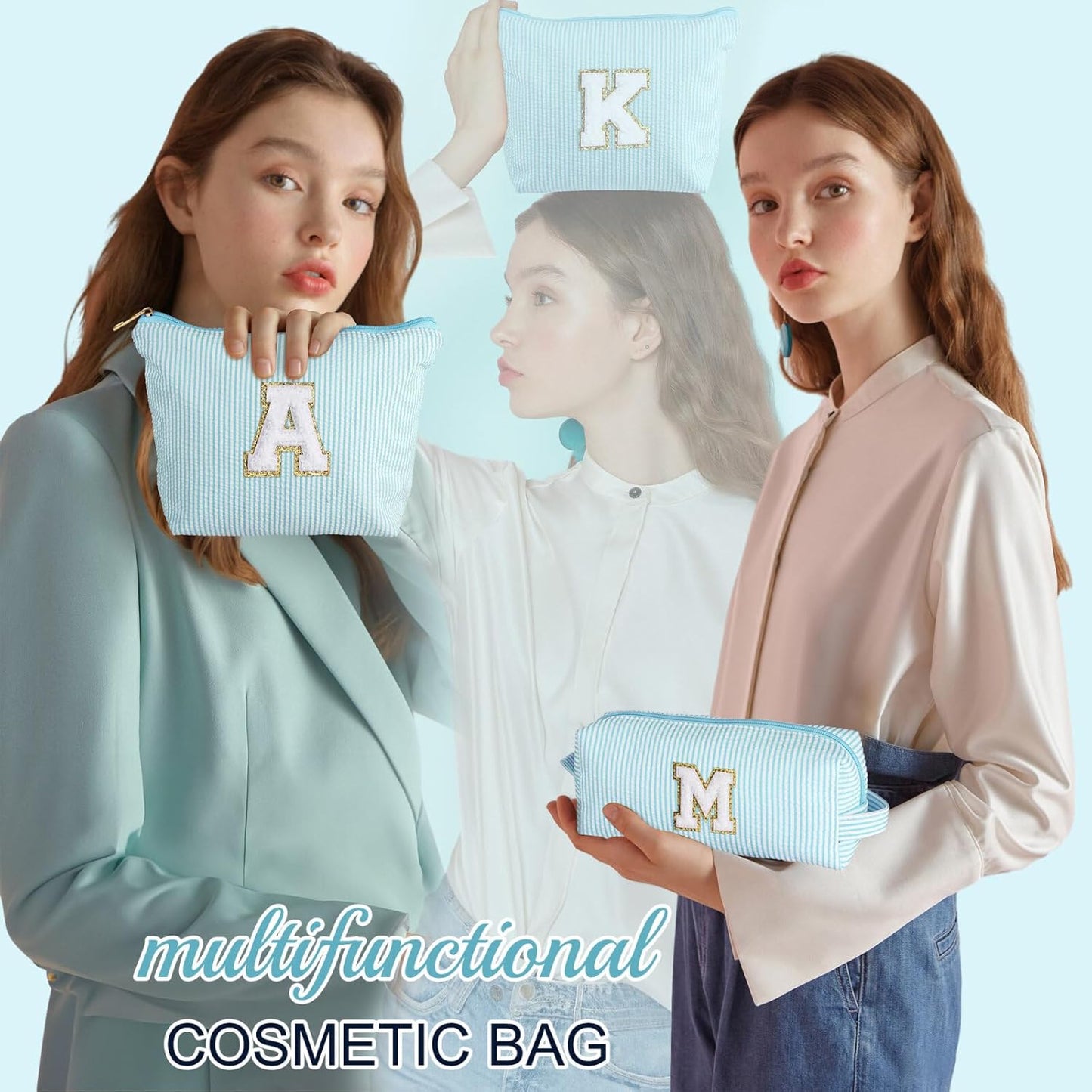 YOOLIFE Personalized Mothers & Graduation Gifts - Initial Cute Monogram Makeup Bags