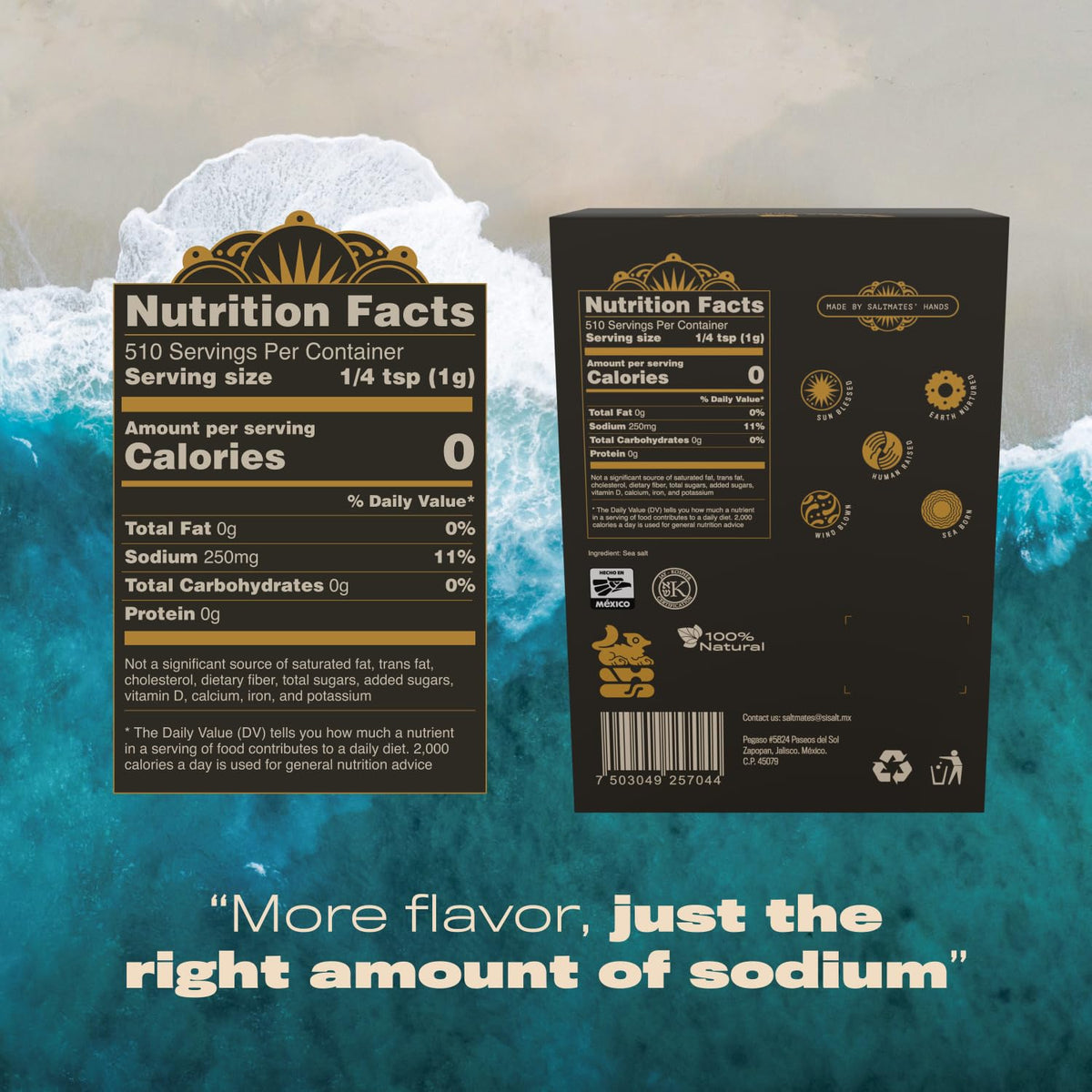 Sí Salt, Colima Sea Salt, Crystals, Kosher, Unrefined, Hand Harvested (18 Oz, Fleur de Sel)