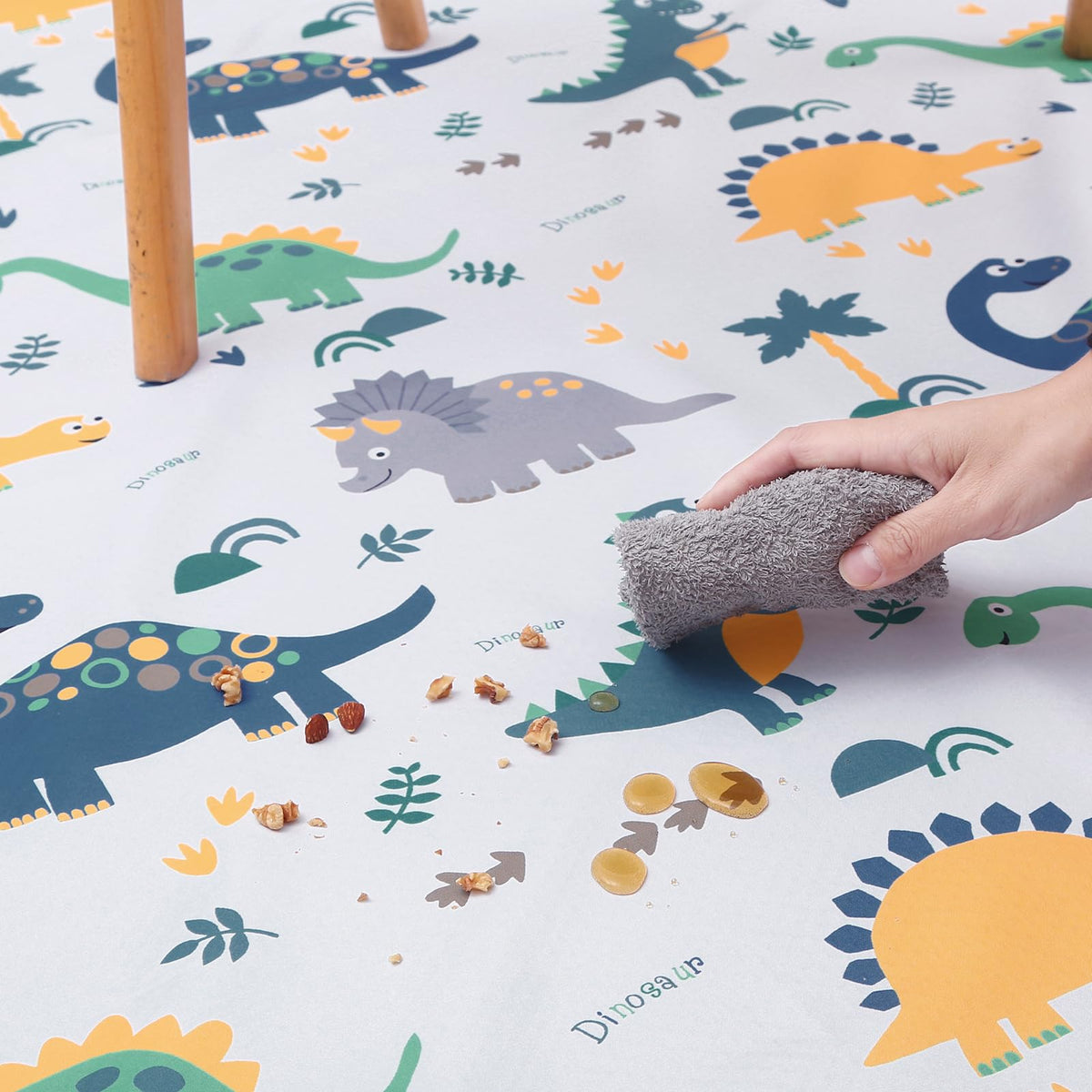 Splat Floor Mat for Under High Chair/Arts/Crafts by CLCROBD, 51" Waterproof Anti-Slip Food Splash Spill Mess Mat, Washable Portable Picnic Mat and Table Cloth
