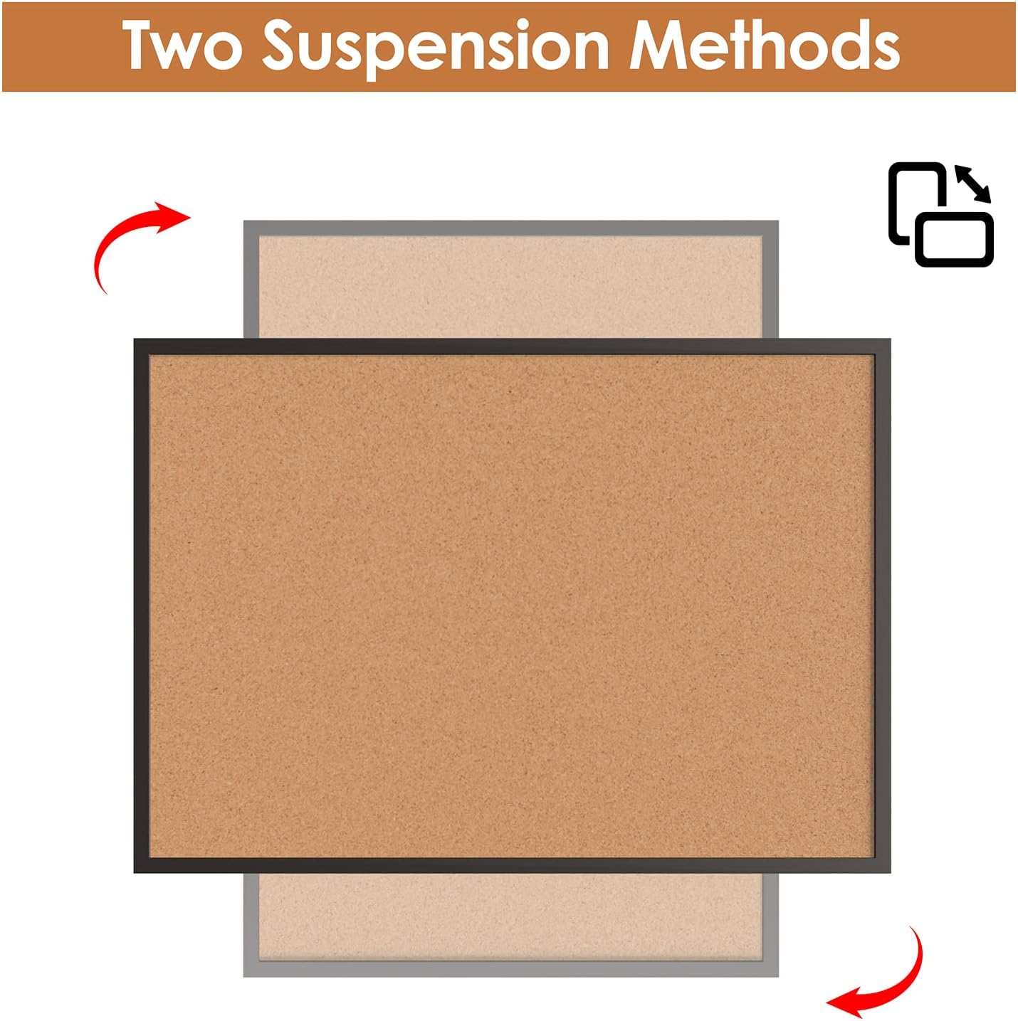Board2by Cork Board Bulletin Board 36 x 48, Black Wood Framed 4x3 Corkboard, Office Board for Wall Cork, Large Wall Mounted Notice Pin Board with 18 Push Pins for School, Home & Office
