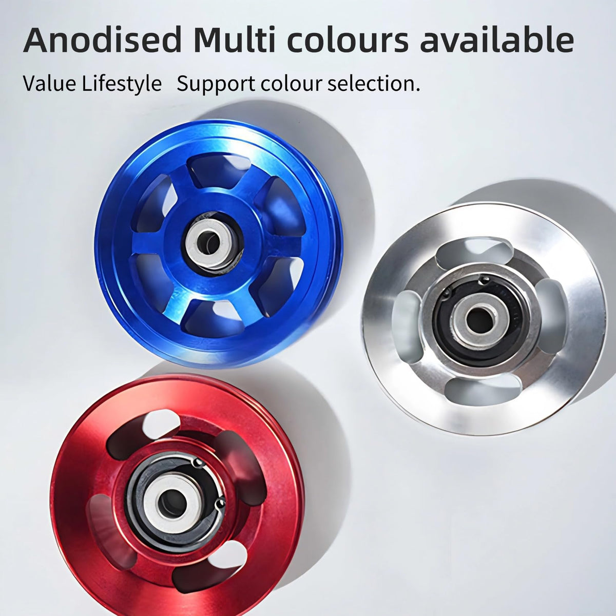 Ezweiji Cable Pulley Wheel, 114-115mm Universal Aluminum Alloy Pulley Wheel for Home Gym Exercise Strength Training Equipment