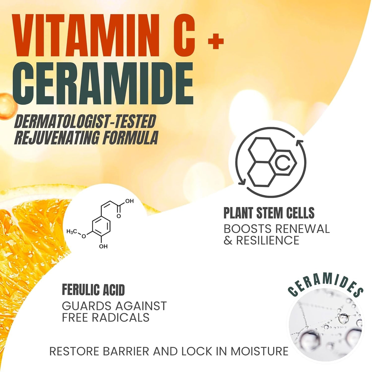 Vitamin C Body Lotion with Ceramides & Stem Cells, Anti-Aging Moisturizer Cream for Noticeably Youthful, Even Skin Tone, Lightweight, Fragrance-Free, 16.9 oz, 2-Pack