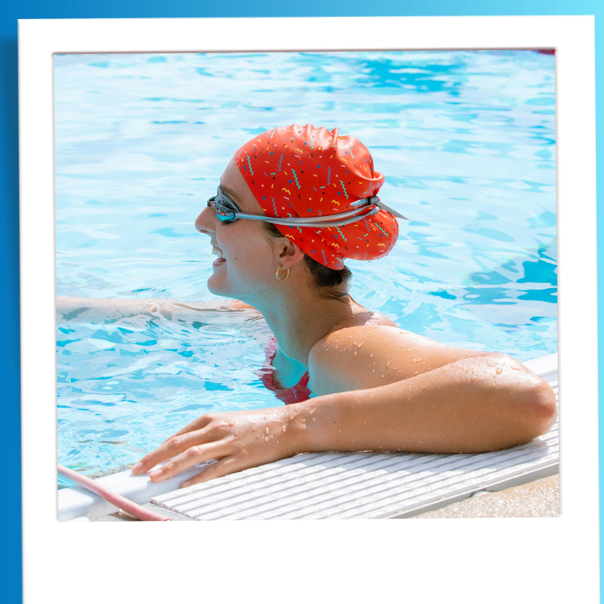Sporti Fossil Silicone Swim Cap - Black
