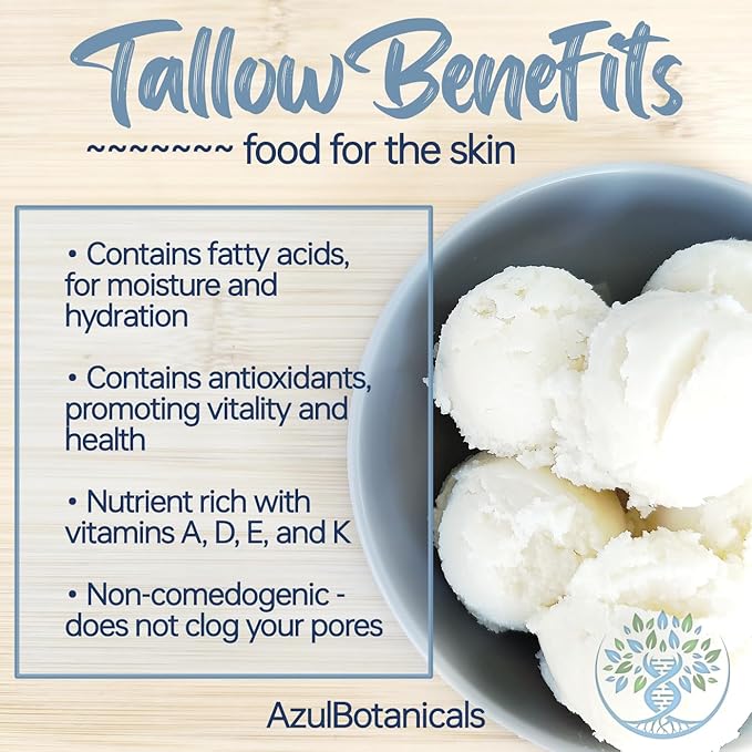 Simply Whipped Tallow Balm, Only 3 Ingredients, Grassfed/finished Tallow, Manuka Honey, and Jasmin Scent (Essential Oil) 50g (1.7 oz)