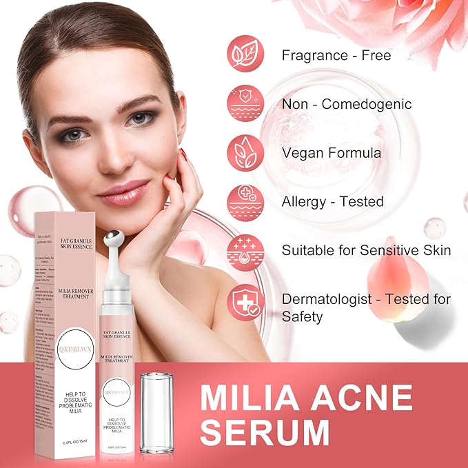 Milia Remover with Salicylic Acid, Milia Spot Remover, Gentle Milia Serum for Face& Eye