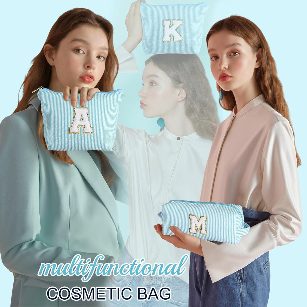 YOOLIFE Bridesmaid Gifts for Women - Cute Makeup Bag for Women Friends | Make Up Cosmetic Travel Toiletry Bag for Bride Maid Matron of honor Bridal Shower Personalized Bachelorette Gift B