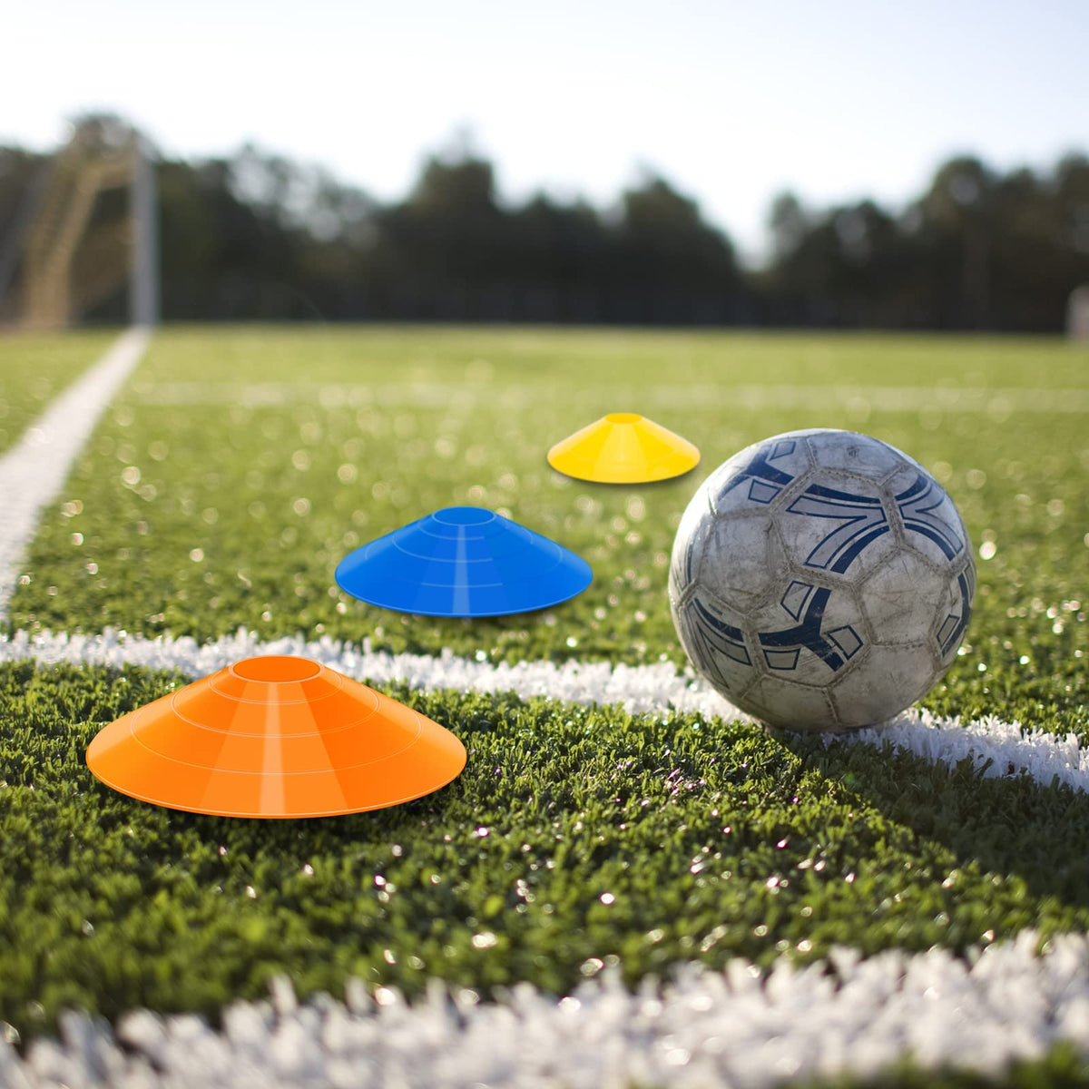 CLEAN PIONEER 60 Pack Agility Soccer Cones with Portable Bags & Brackets, Premium Quality Sport Cones Used for Football,Basketball, Sports Training