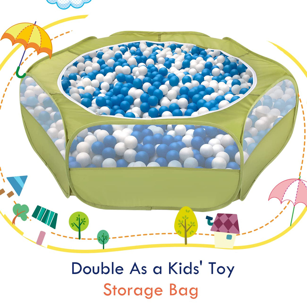 Pawaboo Small Animals Playpen, Waterproof Small Pet Cage Tent with Zippered Cover, Portable Outdoor Yard Fence with 3 Metal Rod for Chick/Kitten/Puppy/Guinea Pig/Rabbits/Hamster/Chinchillas,Green
