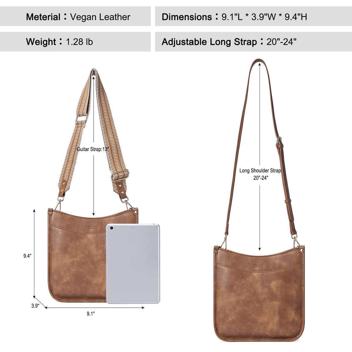 CLUCI Crossbody Bags For Women Trendy Fashion Shoulder Bag Vegan Leather Purse For Ladies with Adjustable Strap