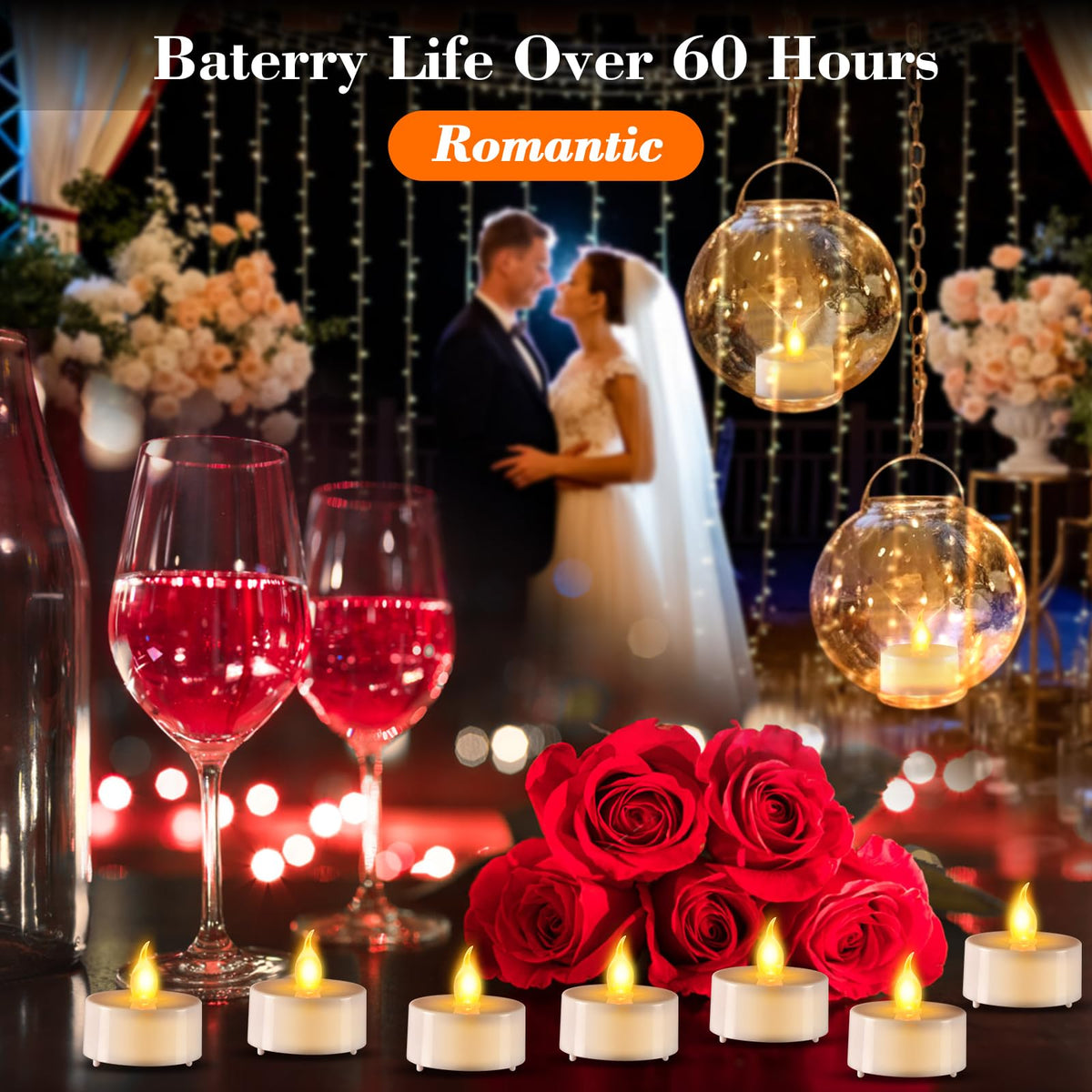 JOSU 24PCS Flameless Tea Lights Candles with Remote Timer, LED Battery Operated Candle for Engagement Wedding Centerpiece Table Decorations, Tealight Candles for Home Patio Farmhouse Porch Party Decor
