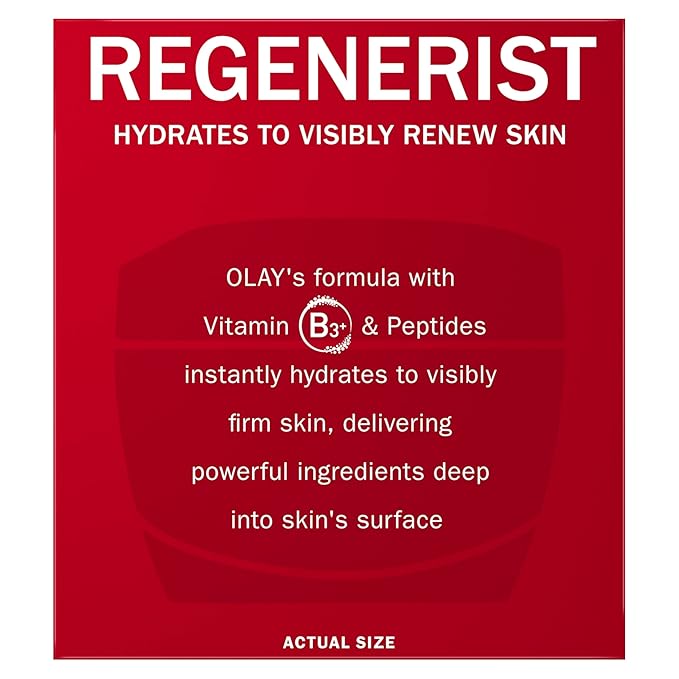 Olay Face Moisturizer, Regenerist Micro-Sculpting Facial Cream for Women - Instant Hydration, Anti-Aging, Anti-Wrinkle, Firming Skin Care - Hyaluronic Acid, Niacinamide, Amino Peptides, 1.7 Oz