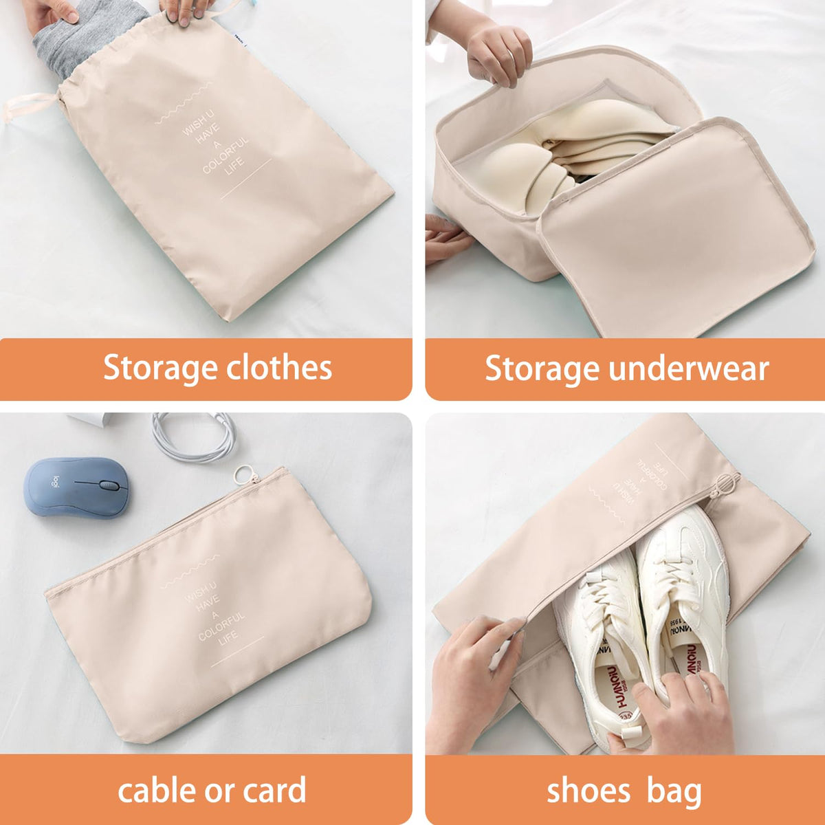 YEEYAA Packing Cubes for Travel - 8 Set Luggage Organizer Bags for Family, Mesh Breathable Travel Packing Cubes for Suitcases Durable Travel Essentials Bags Set