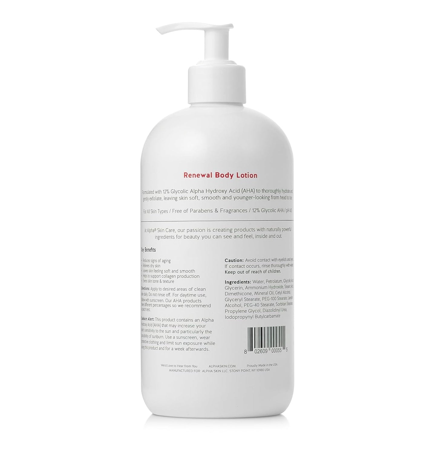 Alpha Skin Care Revitalizing Body Lotion, 12% Glycolic AHA, Simple & Effective Daily Moisturizer Hydroxy Acid, Hydrates & Exfoliates for Soft, Smooth Skin, Anti-Aging, 23 Oz