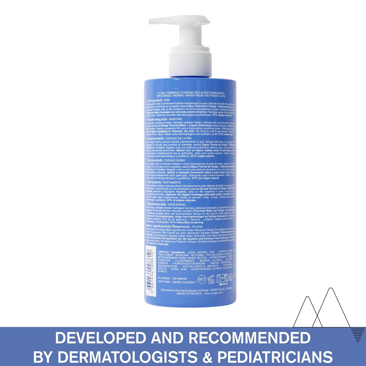 Uriage Baby 1st Moisturizing Cream with Organic Edelweiss & Shea Butter | Hydrates & Prevents Dryness, Fast-Absorbing, Non-sticky, 97% Ingredients of Natural Origin, 500 mL/ 17 oz