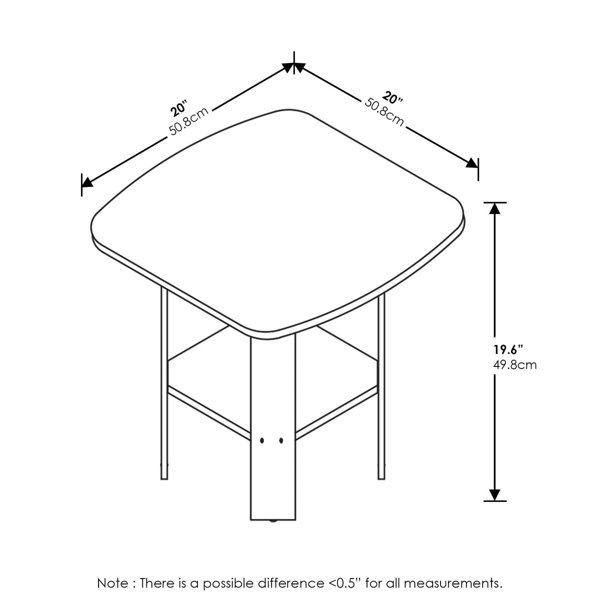 Furinno Simple Design End/SideTable, Espresso