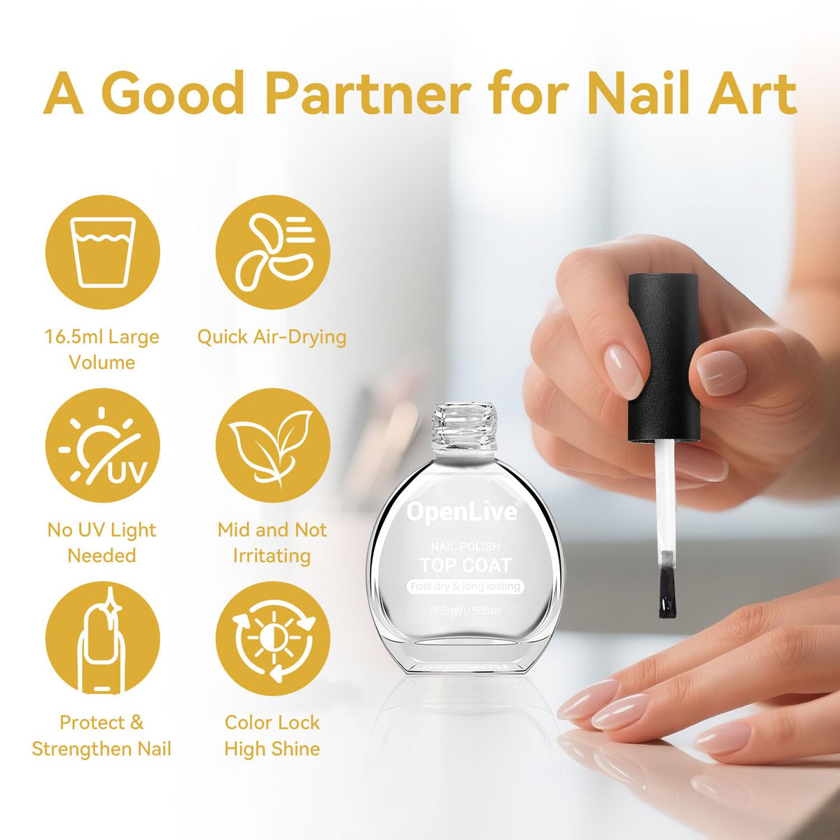 3PCS 16.5ml Quick Dry Base and Top Coat Nail Polish and Gel Remover Set, Base and Top Coat No U V Lamp Curing, Gel Polish Remover for Quick and Easy Removal At Home