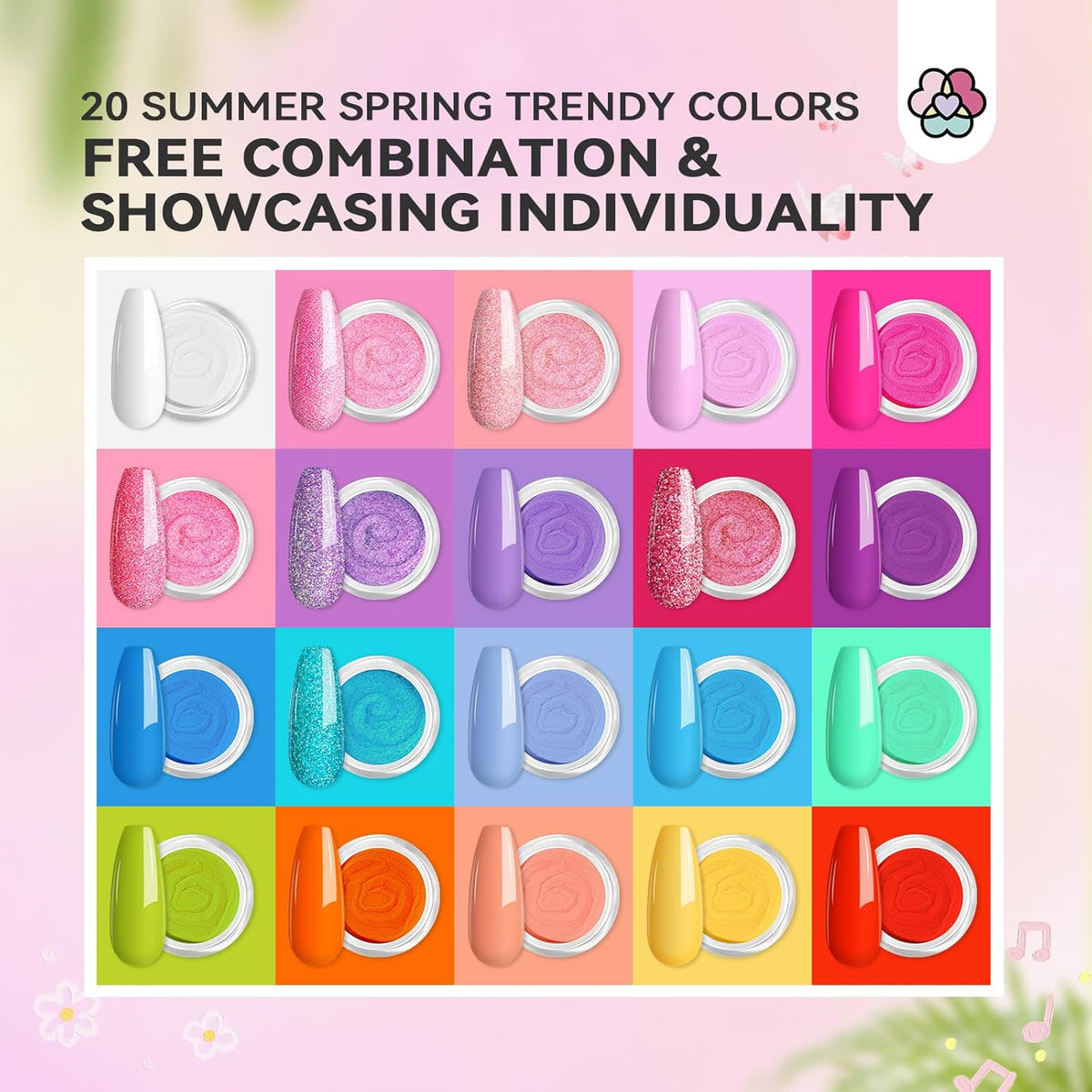 SAVILAND Dip Powder Nail Kit with Drill - 20 Colors Summer Dip Nails Powder Starter Kit with Everything Dip Liquid Set Dipping System Base Top Coat Activator for Dip Manicure Art Salon DIY
