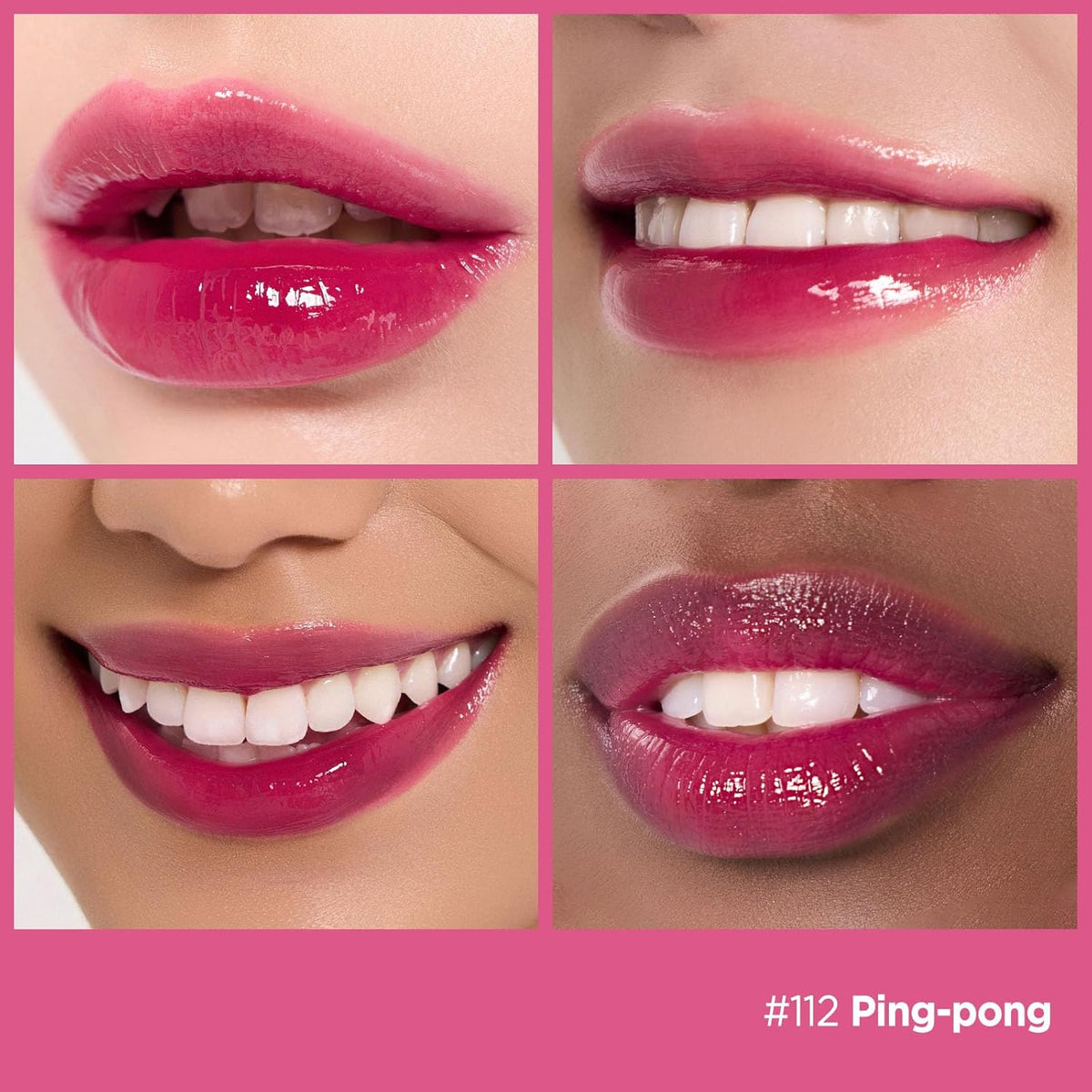 Laka Fruity Glam Lip Tint Mini, Glowing Lip Stain with Wide Color Spectrum, Hydrating & Lightweight Texture, Long-Lasting Bold Stain, Non-Sticky, Vegan, K-Beauty (#112 Ping-pong)