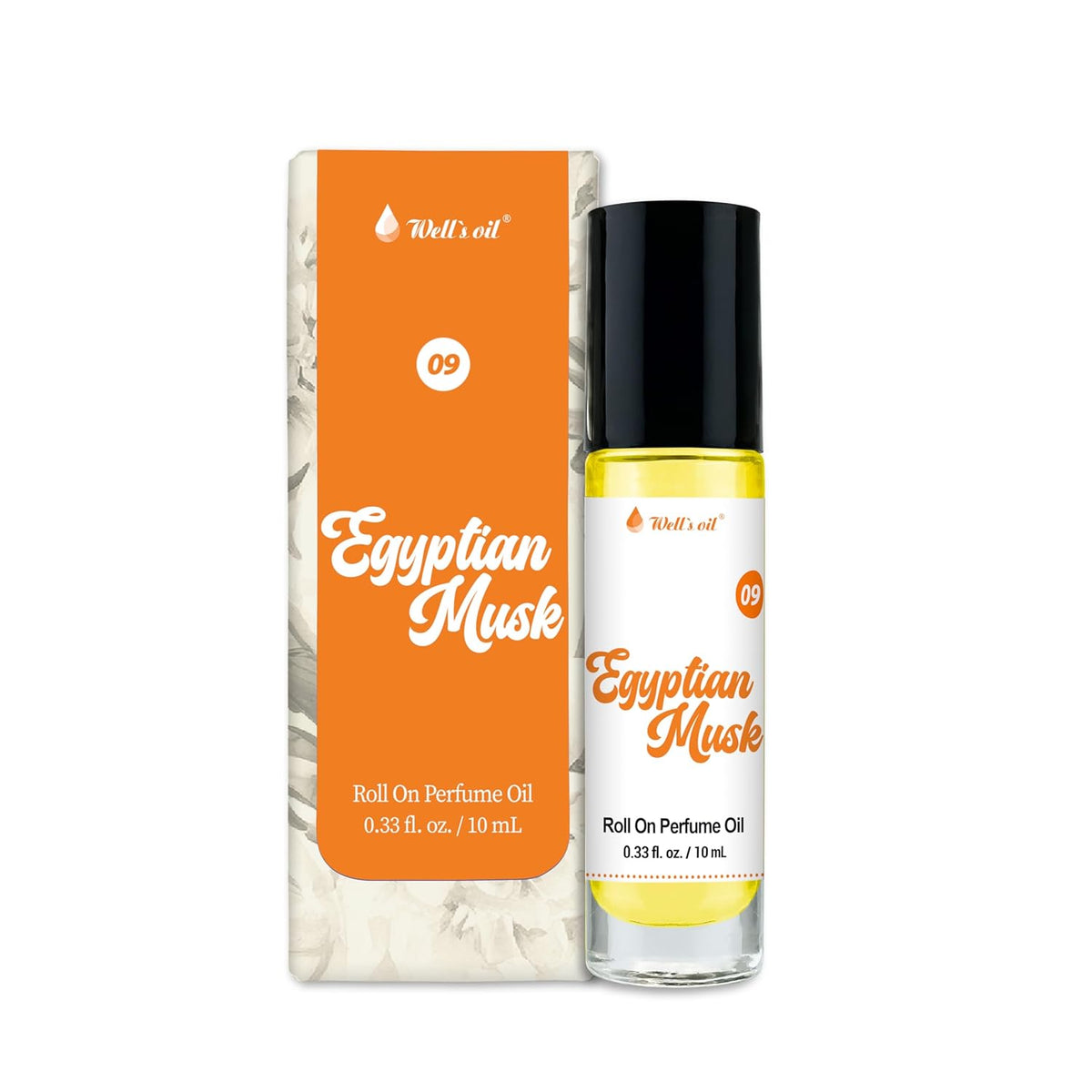 Well's Oil Roll-On Perfume Oil (Egyptian Musk) | Warm & Musk Notes | Long-Lasting | Paraben-Free | 0.33 Fl Oz / 10 ml