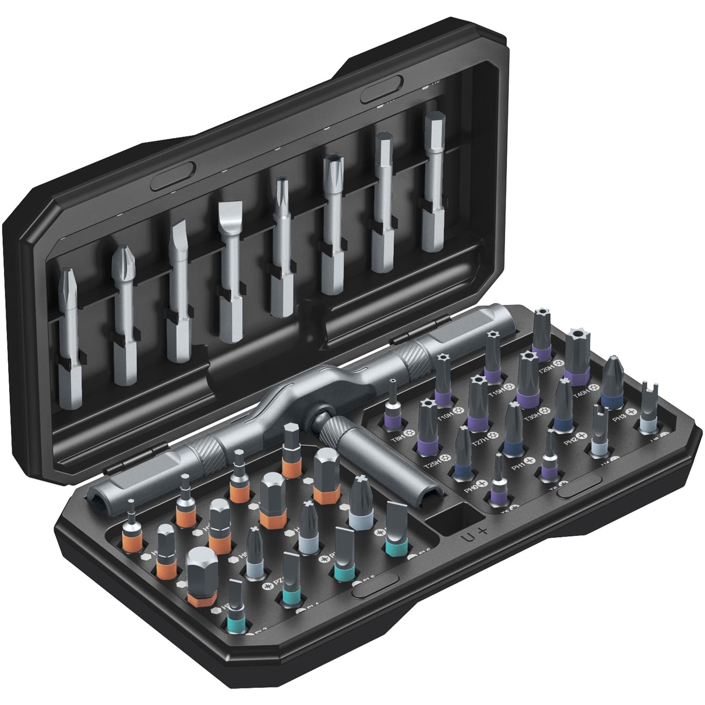 AMIR 42 in 1 Magnetic Screwdriver Set, Handle Ratchet Screwdriver Set Magnetic with 40 PCS Bits, Precision Repair Tool Kit for Tools Home Improvement Computer Bicycle