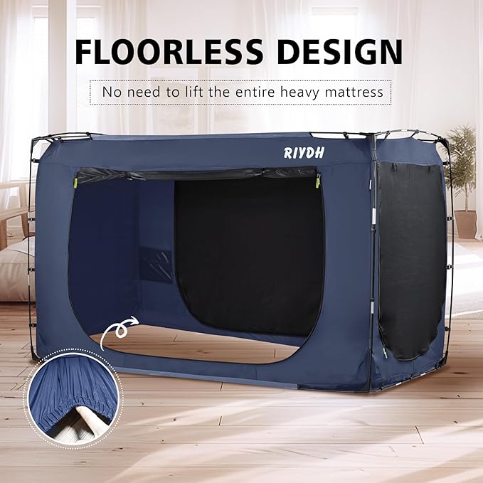 Bed Tent Bed Canopy King Size Tents for Adult and Kids- Original Design Portable Dream Tent Indoor Sleeping 80% Blackout with 3 Doors Breathable Big Space Tents
