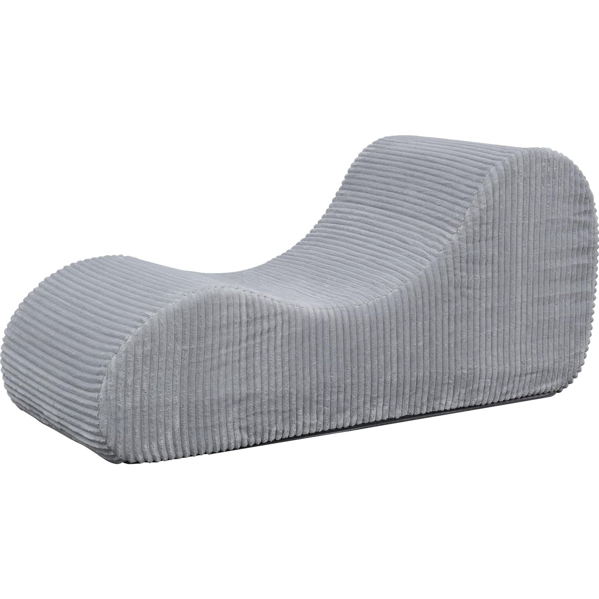 Corduroy Chaise Lounge Chair Couch Indoor Boneless Oversized High-Density Sponge Soft Sofa Human Body Curves for Yoga, Light Grey