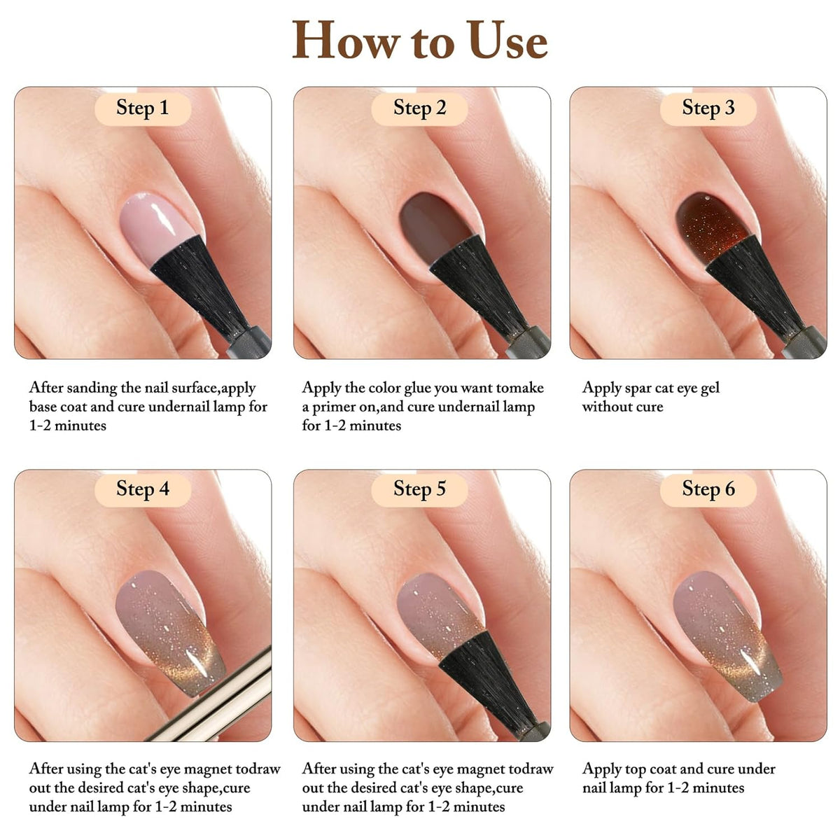 Cat Eye Gel Nail Polish 8ml, Long-Lasting Magnetic Cat Eye Gel 13
