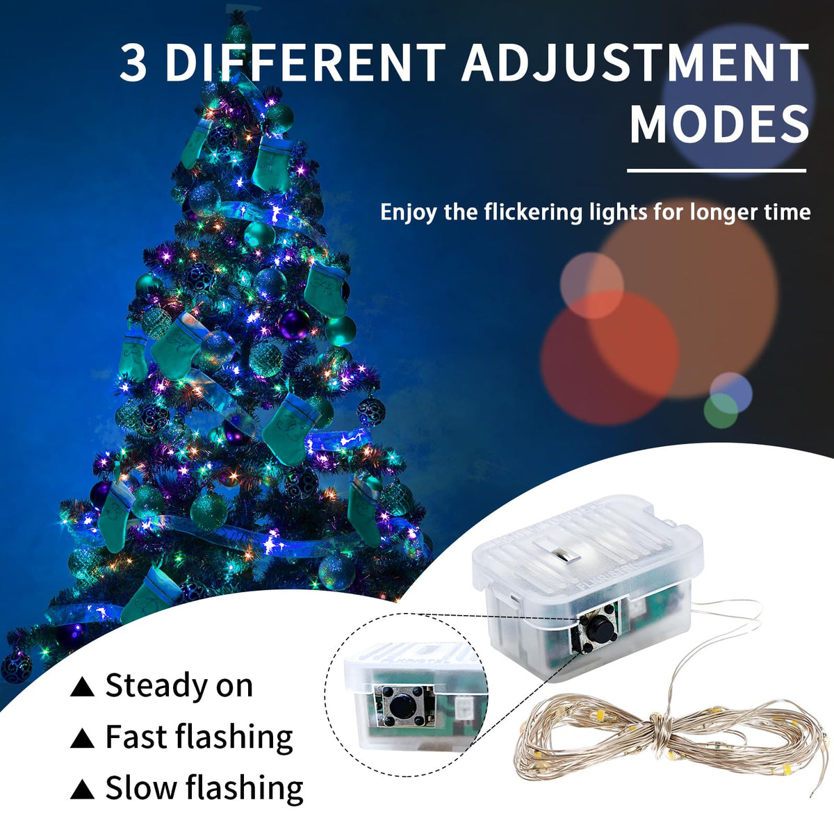 chzk 8 Pack LED Fairy Lights Battery Operated, 7Ft 20LED Mini Twinkle String Waterproof Firefly Starry Moon Lights for Mason Jars Wedding Christmas Party Bedroom Decor