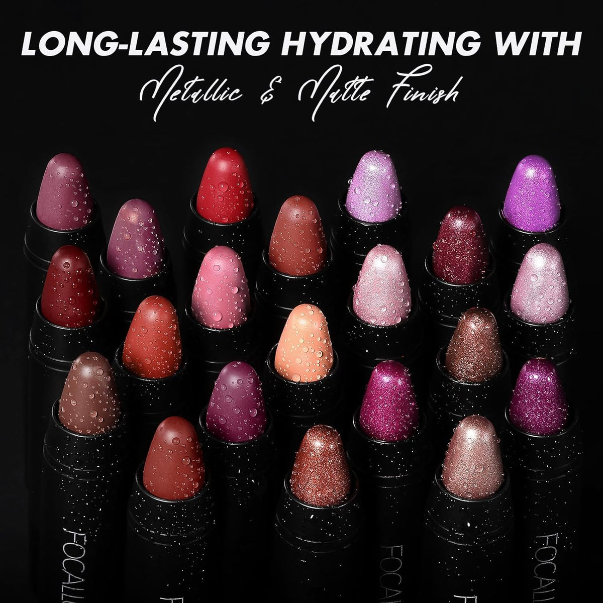 FOCALLURE Ultra Chic Matte Lipstick,Rich Vitamin E Lip Crayon,Lightweight Matte Color without Drying or Fading,Long Lasting Waterproof Lips Makeup,STUDDED KISS