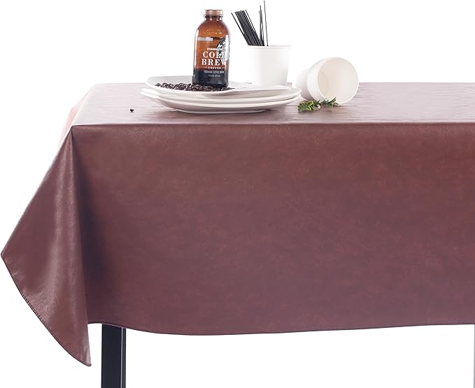 Yourtablecloth Heavy Duty Vinyl Rectangle or Square Tablecloth – 6 Gauge Heavy Duty Tablecloth – Flannel Backed – Wipeable Tablecloth with Vivid Colors & Many Sizes 52 x 108 White