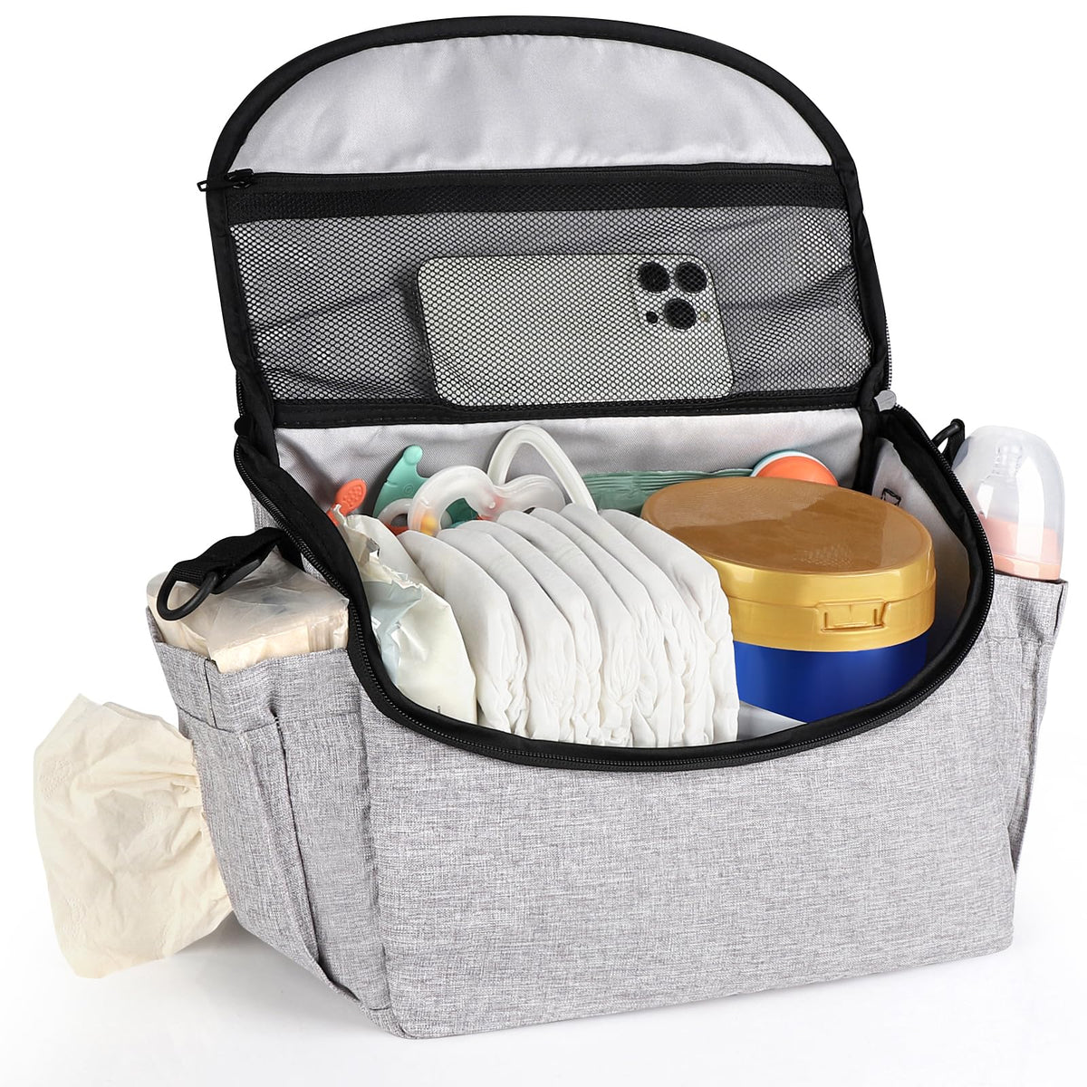 Accmor Universal Stroller Organizer - Large Capacity Stroller Bag with Shoulder Strap - Accessories for Uppababy, Nuna, Doona, Britax