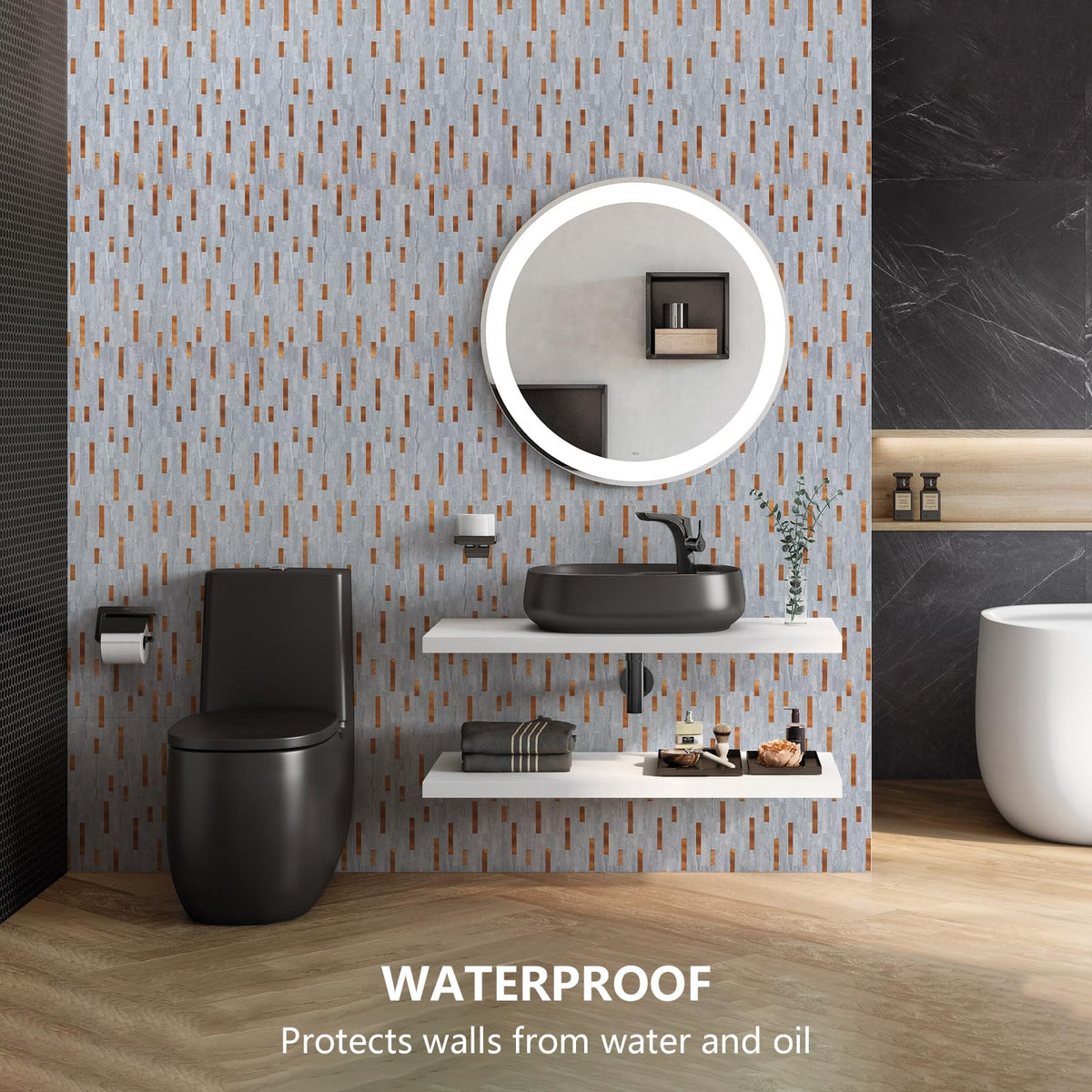 Midcard 10 Sheets Peel and Stick Backsplash PVC Wall Tile,for Kitchen Backsplash