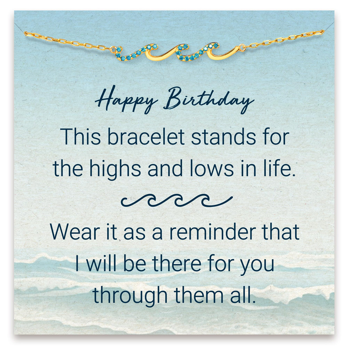 STORYJEWELLERY Birthday Gifts for Women, Gifts for Sister Mom Daughter and Friend, 30th 40th 50th 60th Birthday Gifts for Women, Wave Bracelet for Sister Mom and Daughter, Retirement Gift for Woman