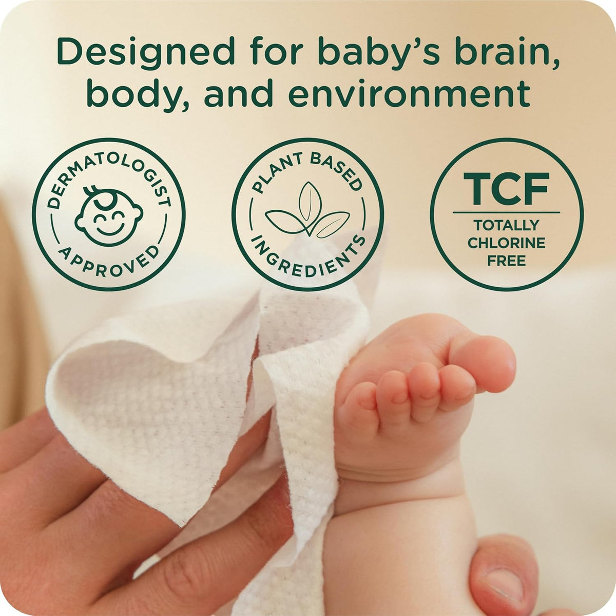 Our Wet Wipes | EWG Verified Safe | 100% Water & Plant Based | Unscented & Safe for Sensitive Skin | Fragrance Free and Totally Chlorine Free (4 packs, 256 wipes)