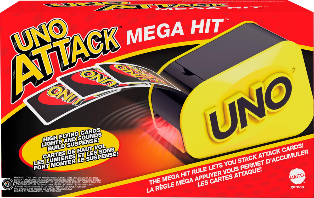 Mattel Games UNO Attack Jurassic World Dominion Card Game with Dinosaur Card Launcher for 2 to 10 Players Ages 7 Years & Older, Toy Gift and Collectible (Amazon Exclusive)