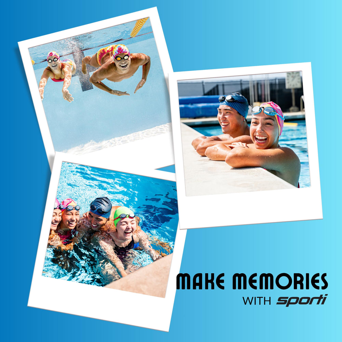 Sporti Fossil Silicone Swim Cap - Black