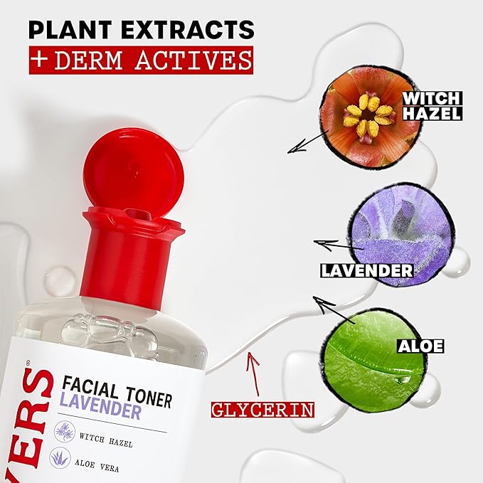 THAYERS Alcohol-Free, Hydrating Lavender Witch Hazel Facial Toner with Aloe Vera Formula, Vegan, Dermatologist Tested and Recommended, 12 Oz (Packaging May Vary)