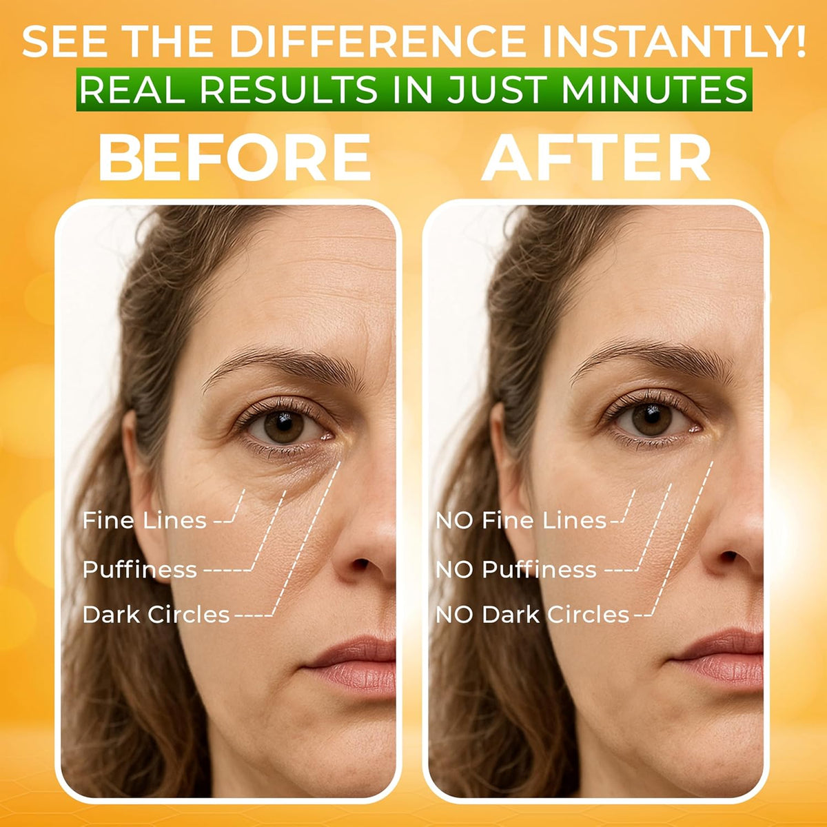 Puffy Eye Treatment Instant results – Naturally Eliminate Wrinkles, Puffiness, Dark Circle and Bags in Minutes – Hydrating Eye Cream w/ Green Tea Extract, Dead Sea Minerals by SEAMANTIKA – .8 fl.oz.