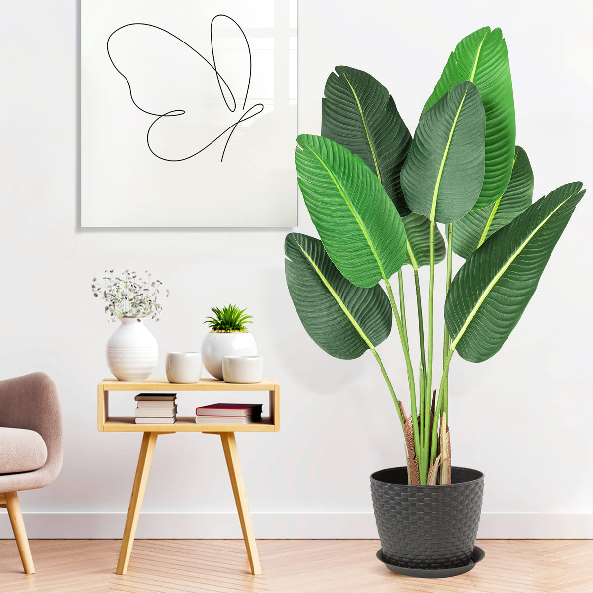 Alkmaar 48" Artificial Tree Bird of Paradise Artificial PlantFaux Plant for Home Decor Indoor Outdoor Office (48 inch-2 Pack)