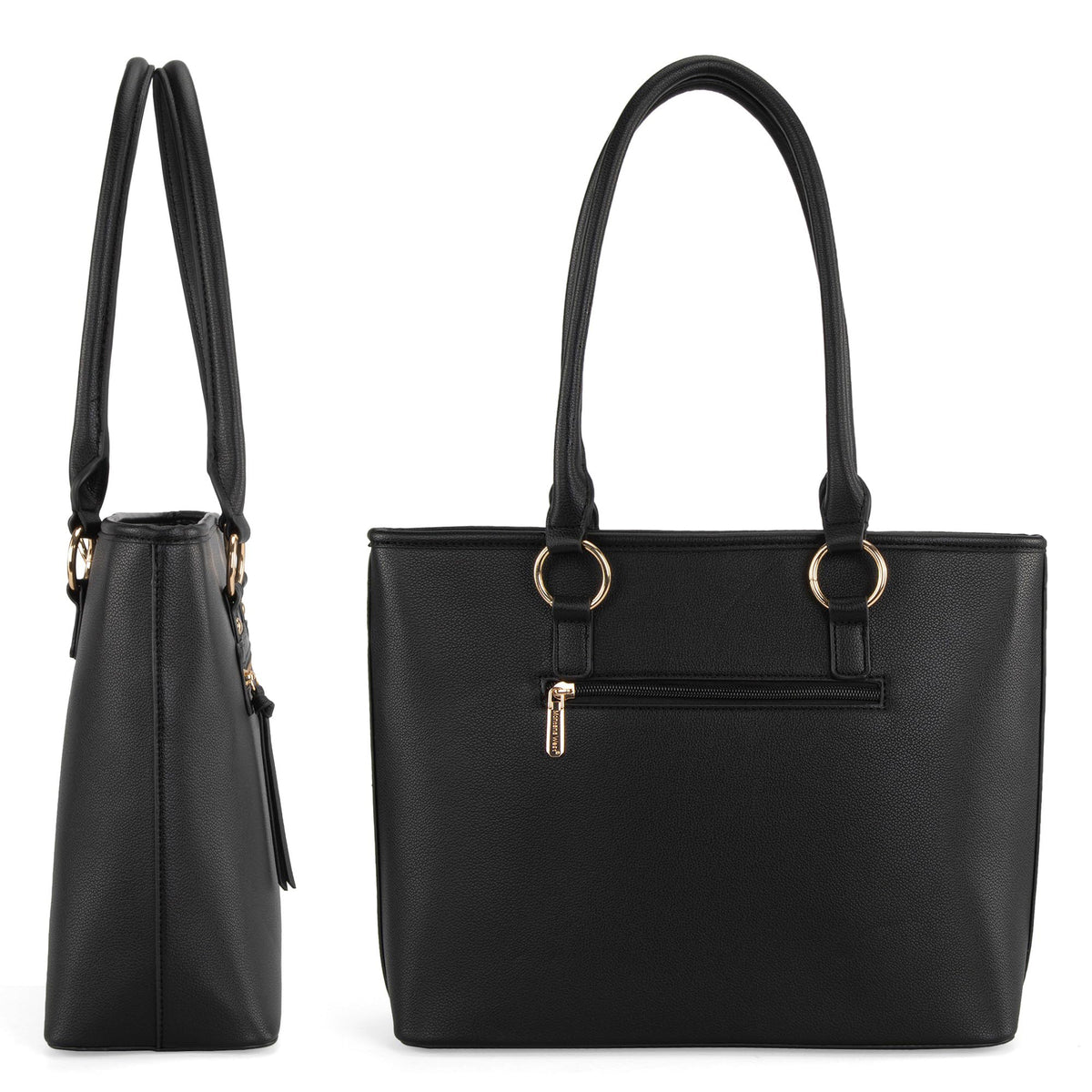 Montana West tote bag for women medium crossbody purse set 2pcs black cute trendy woman handbag and purse ladies designer handbag with guitar strap MWC2-330BK