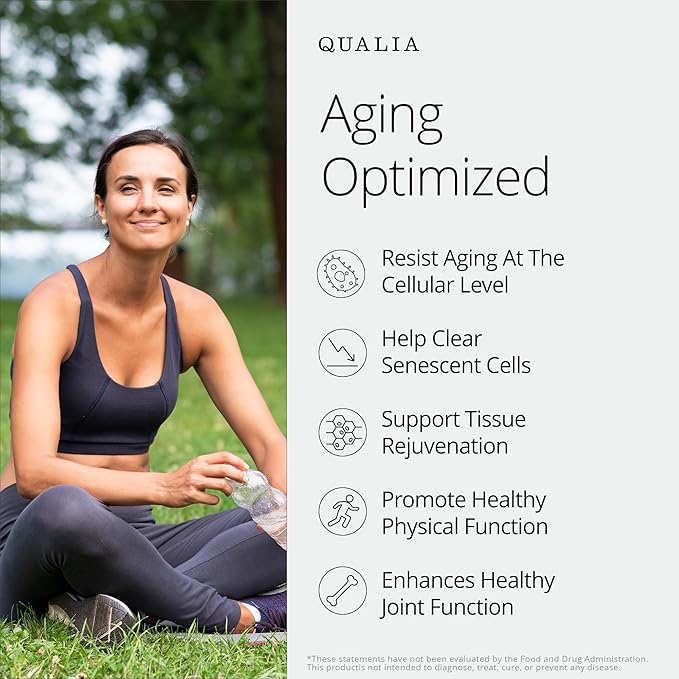 QUALIA LIFE SCIENCES Senolytic Supplement, Fisetin, Quercetin, Piperlongumin & More, Aging Supplement - Supports Optimal Cell Repair & Rejuvenation, Naturally Eliminate Zombie Cells, 1 Month Supply