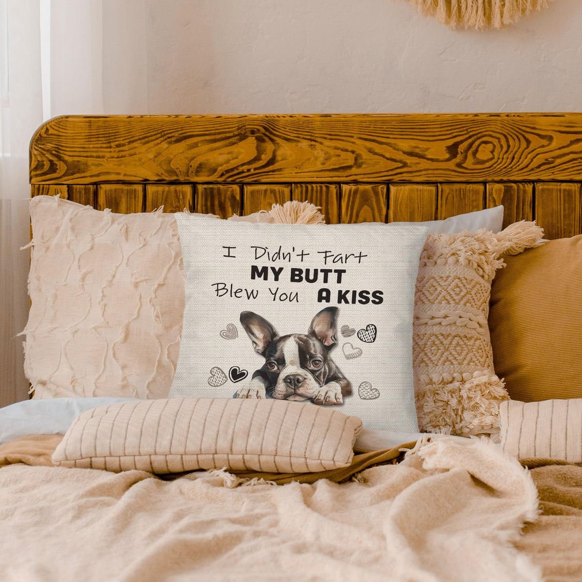 PUHEI Boston Terrier Pillow Covers 18x18, Gifts for Dog Lovers, Decor, Mom Gifts, Pillow Case