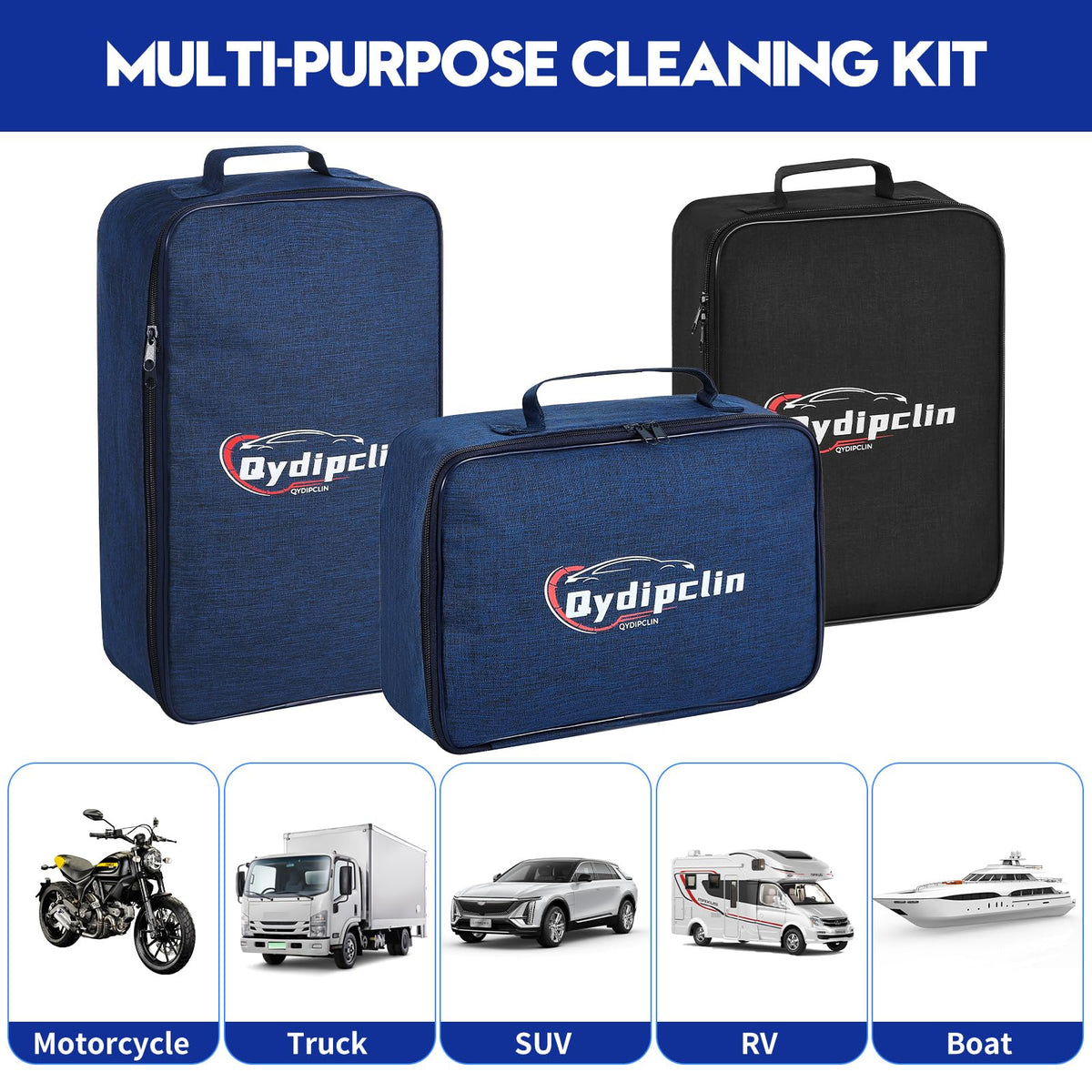 Qydipclin 37Pcs Car Detailing Kit, Car Detailing Brush Set, Car Wash Cleaning Kit, Car Detailing Brushes, Professional Car Care Kit for Interior Exterior Wheels, Blue