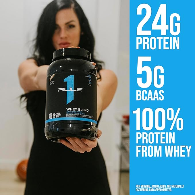 Rule One Proteins, R1 Whey Blend- Cookies & Crème, 24g Fast-Acting Whey Protein Concentrates, Isolates, and Hydrolysates Per Serving, with Naturally Occurring EAAs and BCAAs, 5lbs